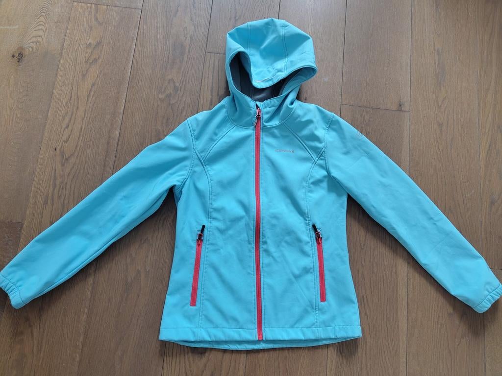 Icepeak Softshell Jas - Blauw met Roze Details, Meisje, Ophalen of Verzenden, Zo goed als nieuw, Icepeak