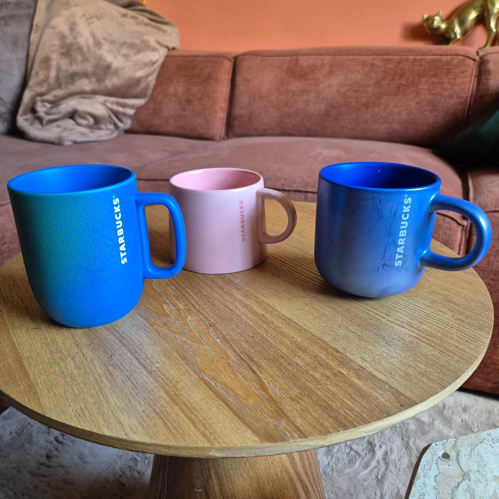 Grote Starbucks mok/ beker blauw met groen, Keramiek, Ophalen of Verzenden, Zo goed als nieuw, Overige stijlen