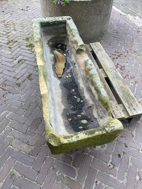 zandstenen trog bentheimer, Tuin en Terras, Ophalen, Steen, Gebruikt, 100 cm of meer