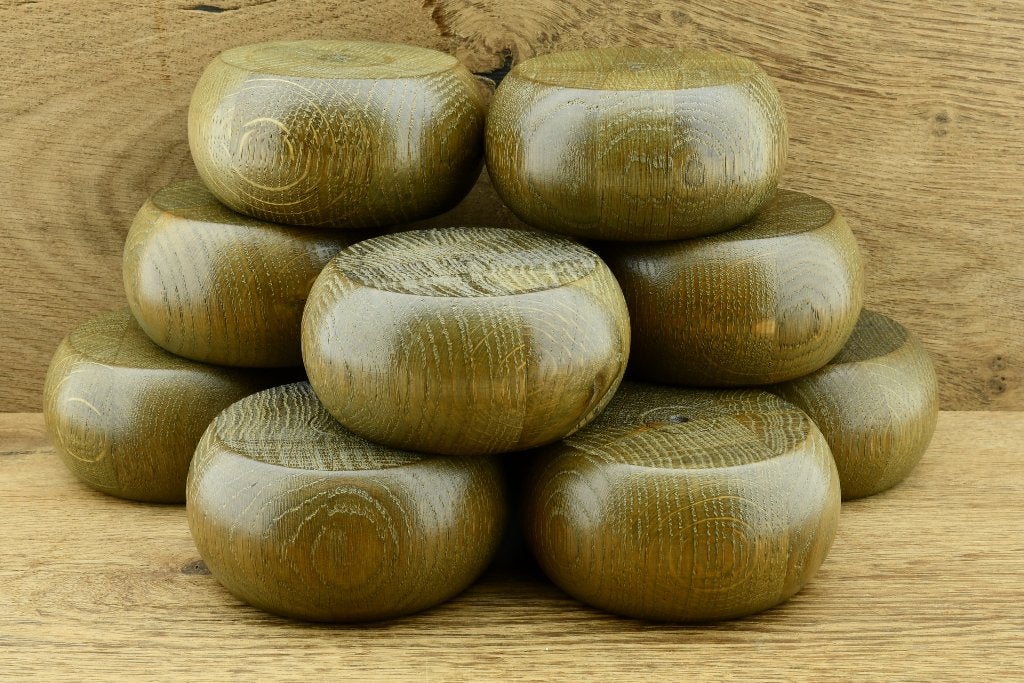 10 EIKEN meubelpoten / bolpoten bruin, Antiek en Kunst, Ophalen of Verzenden