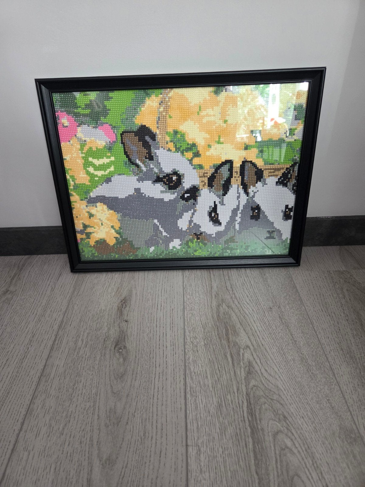 Diamond Painting Konijnen in Lijst - Handgemaakt Kunstwerk, Ophalen, Minder dan 50 cm, Overige typen, Nieuw