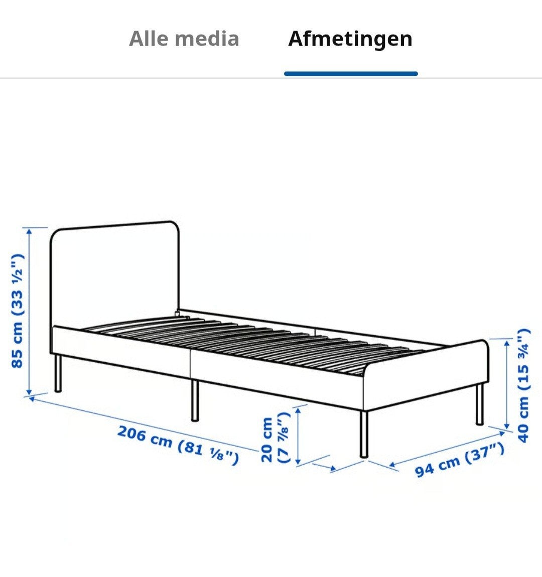 IKEA SLATTUM Gestoffeerd bed, Huis en Inrichting, Slaapkamer | Bedden, Ophalen of Verzenden, Zo goed als nieuw