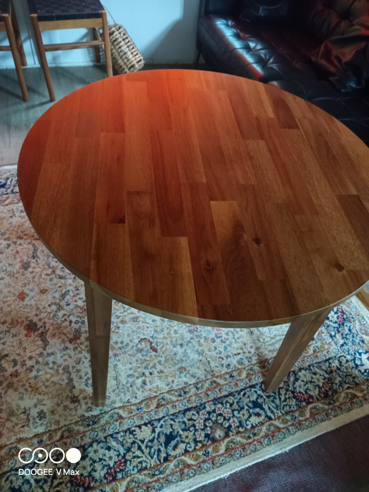 Ronde houten eettafel - Zo goed als nieuw, 50 tot 100 cm, Modern, Scandinavisch, Rond, Tot twee personen