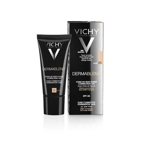 Vichy Dermablend Corrigerende Foundation nr25 Nude 30ml, Verzenden, Nieuw, Gehele gezicht, Camouflage