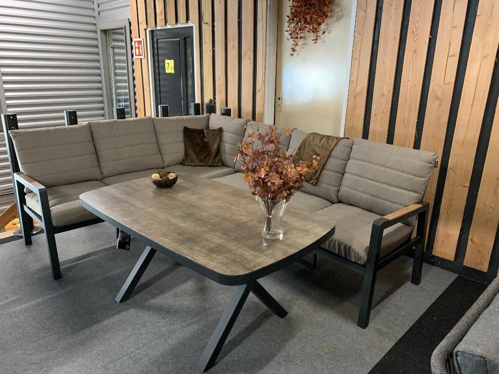 Loungeset Donna met hoekbank, Tuin en Terras, Ophalen, Bank, Loungeset, 7 zitplaatsen