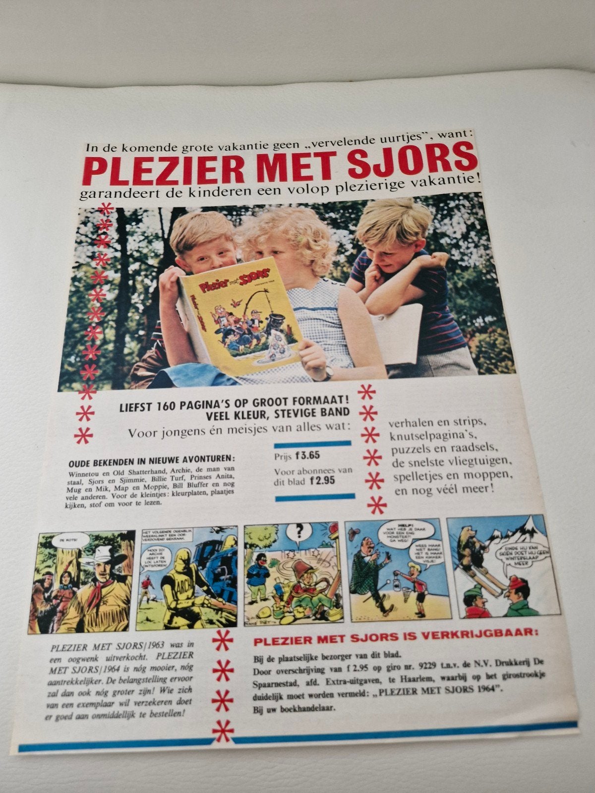 Advertentie Plezier met Sjors 1964 - ca 32 x 24 cm, Verzamelen, Ophalen of Verzenden, 1960 tot 1980, Tijdschrift