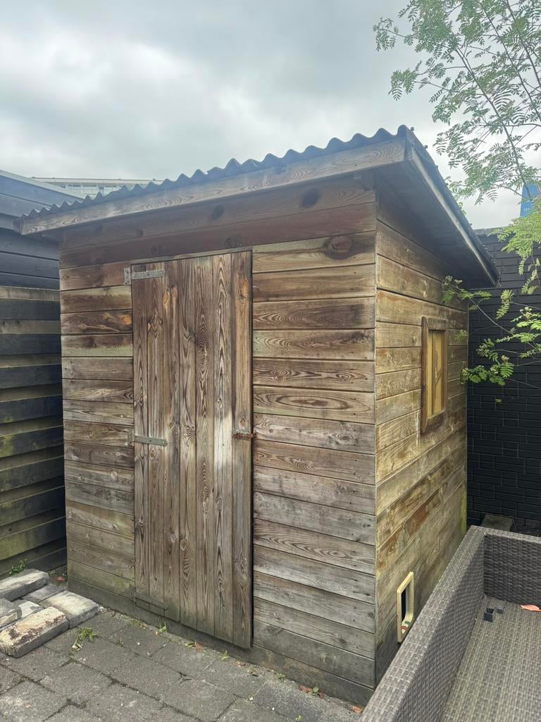 Houten tuin schuur, Tuin en Terras, Tuinhuizen, Ophalen of Verzenden, Zo goed als nieuw, Minder dan 250 cm, Schuur