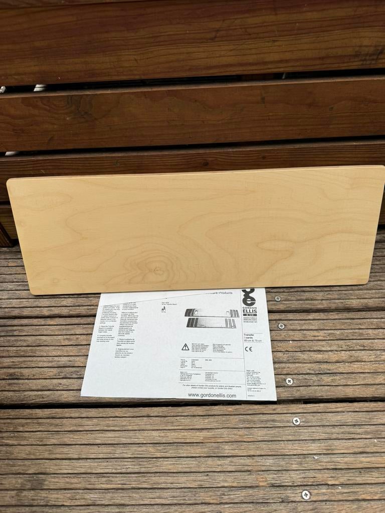 Nieuwe glijplank / transfer board, Ophalen