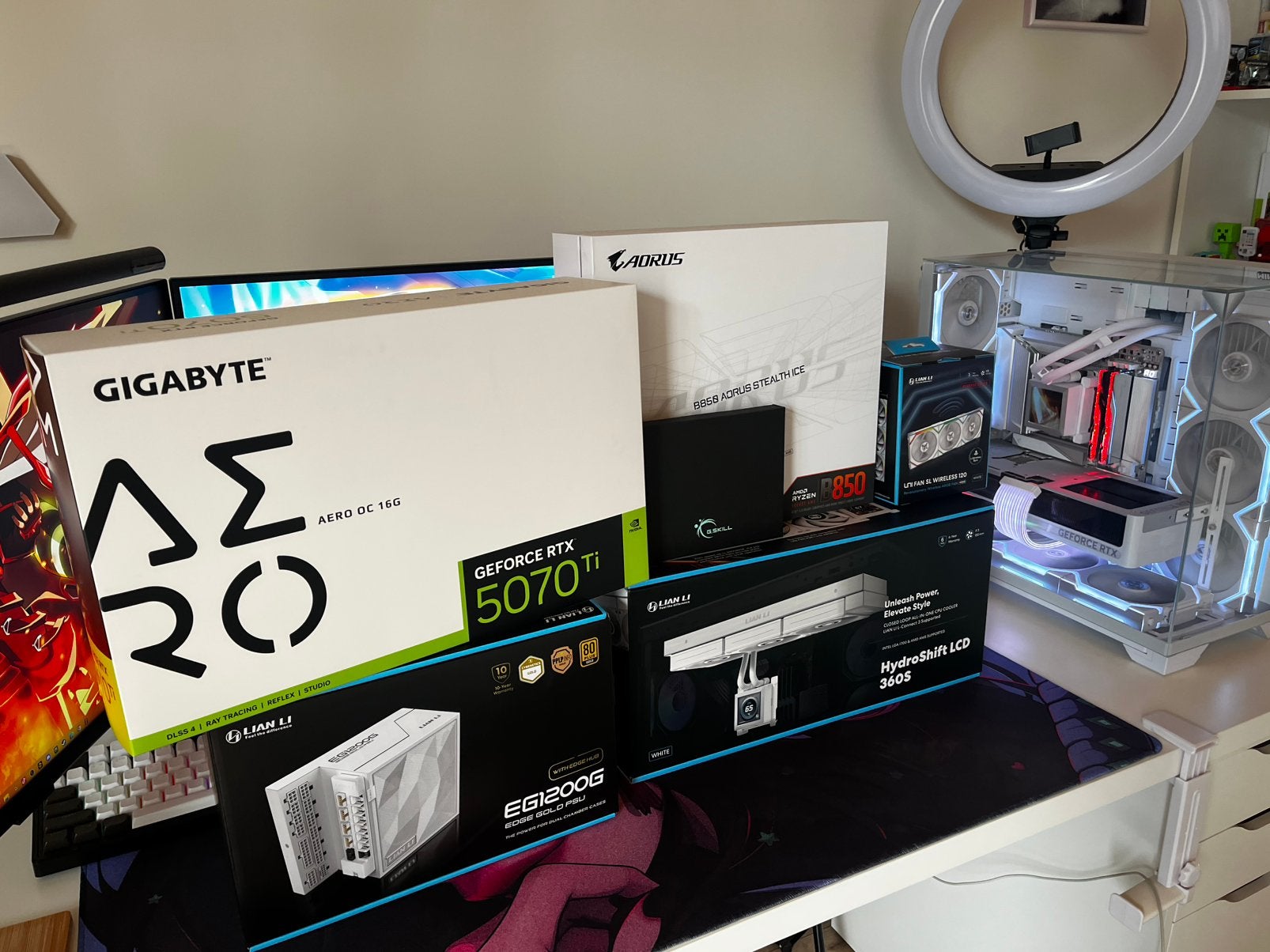 Ryzen 9 9950x 3D x RTX 5070Ti x DDR5 64gb Gaming PC White, Ophalen, 64 GB of meer, Zo goed als nieuw, Gaming