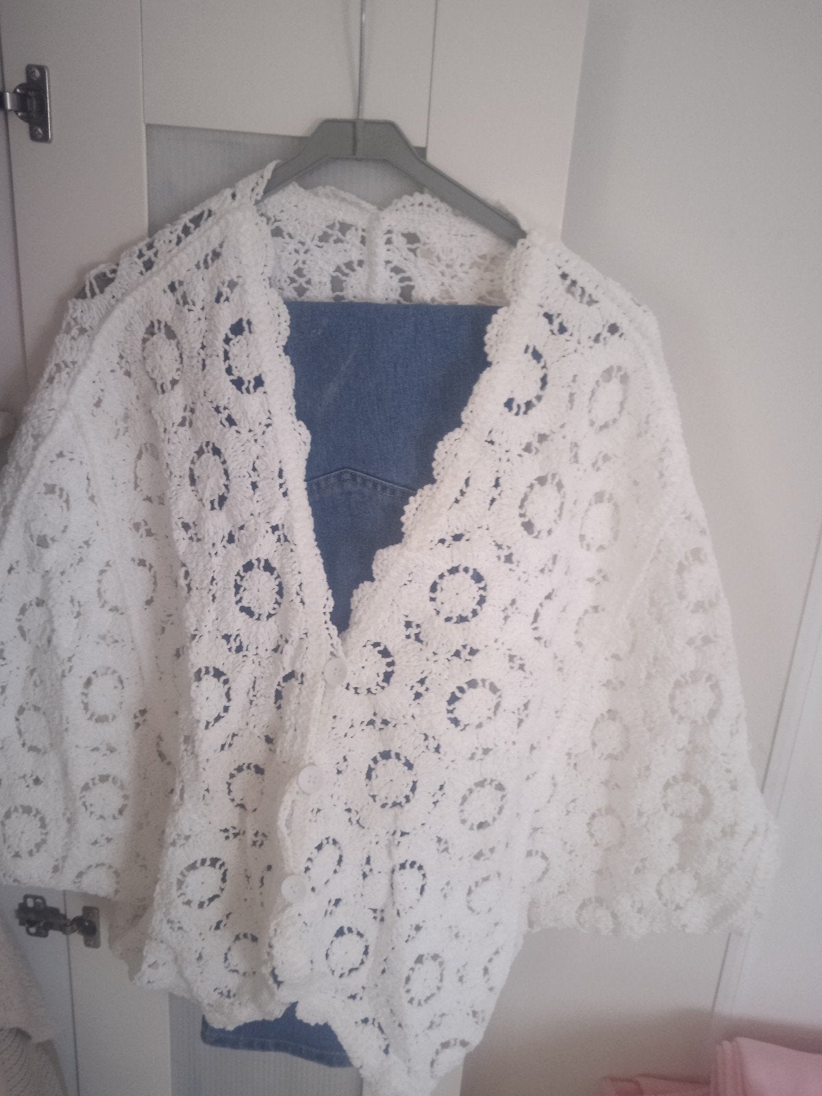 Super mooi top vleermuis mouw l/xl 15,€, Ophalen of Verzenden, Zo goed als nieuw, Maat 42/44 (L), Wit