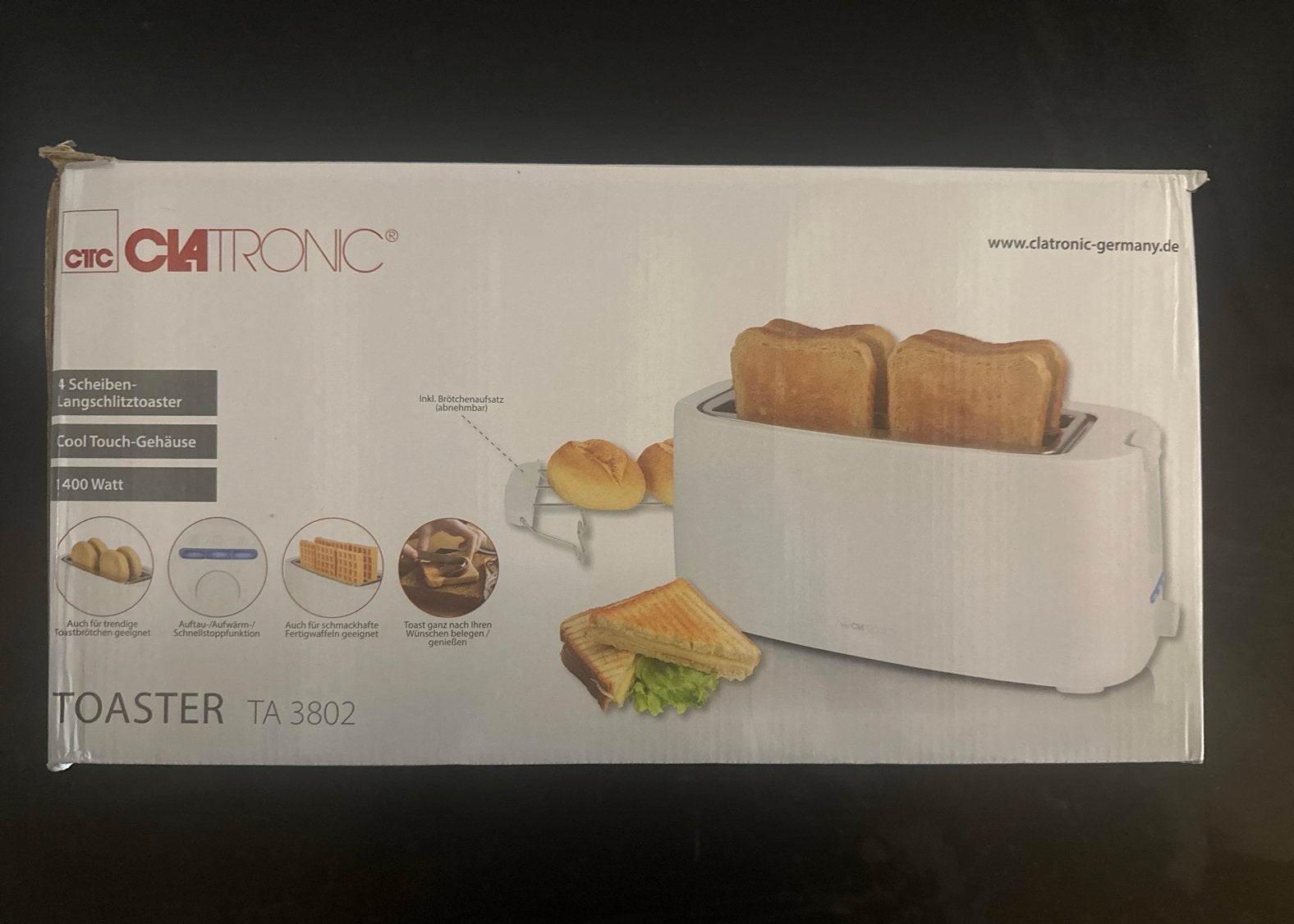 Clatronic TA 3802 Toaster - Nieuw in doos, Witgoed en Apparatuur, ., Nieuw, Ophalen of Verzenden, .