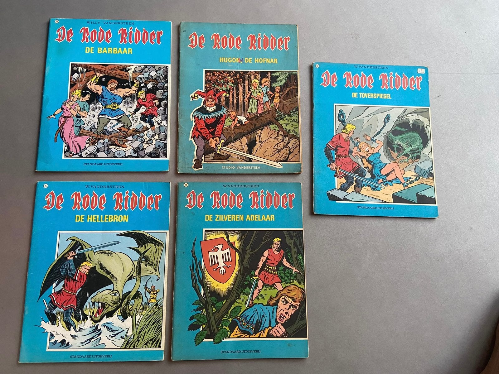 Vintage de rode ridder stripsboeken strips, Meerdere stripboeken, Ophalen of Verzenden, Gelezen