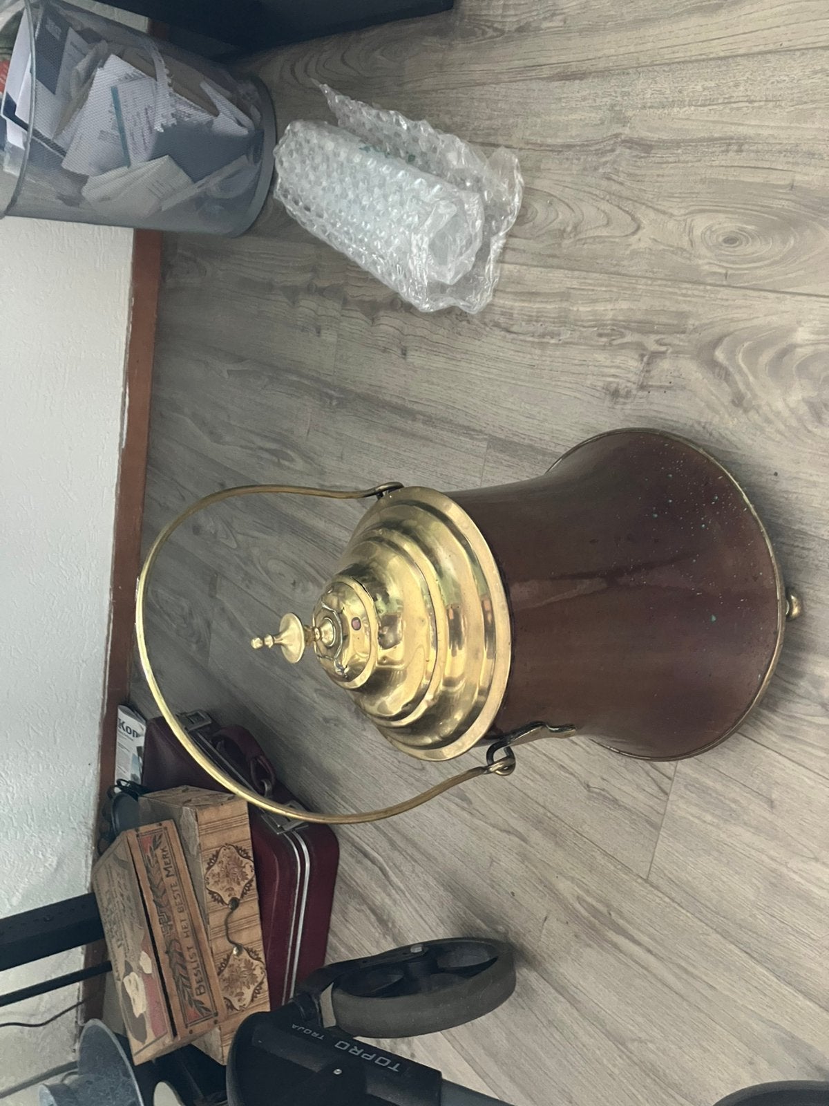 Koperen doofpot met deksel en hengsel, Ophalen of Verzenden, Zo goed als nieuw