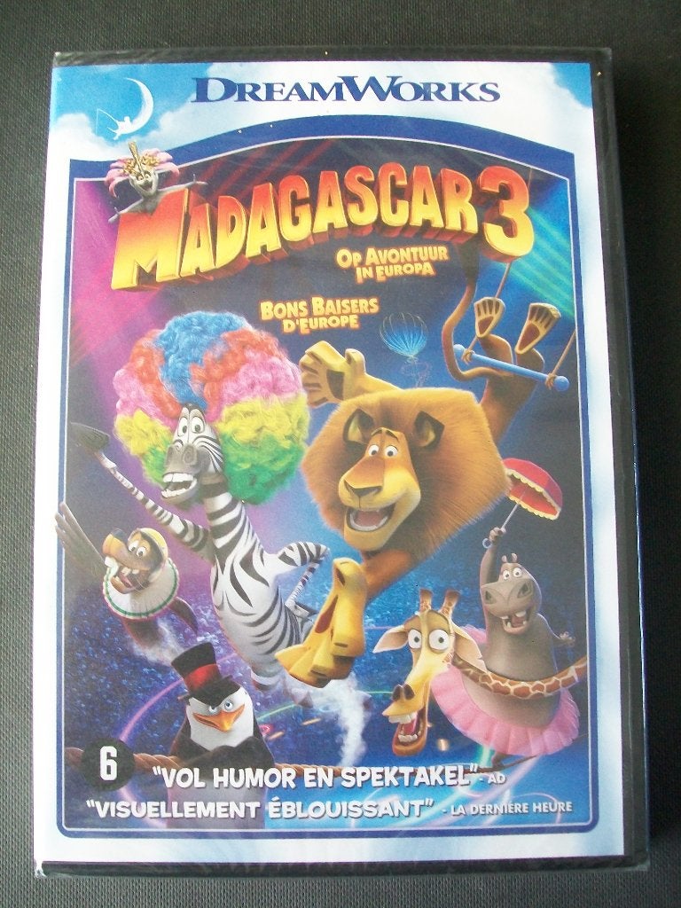 MADAGASCAR deel 3 (1-disc) (2012) nieuw in seal, Tekenfilm, Ophalen of Verzenden, Nieuw in verpakking, Alle leeftijden