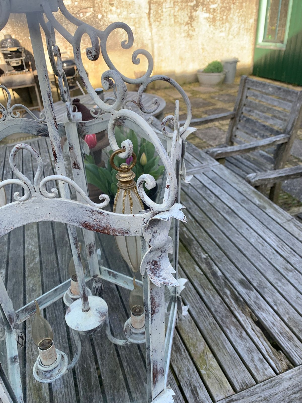 Kroonluchter brocante shabby chic, Ophalen, Zo goed als nieuw
