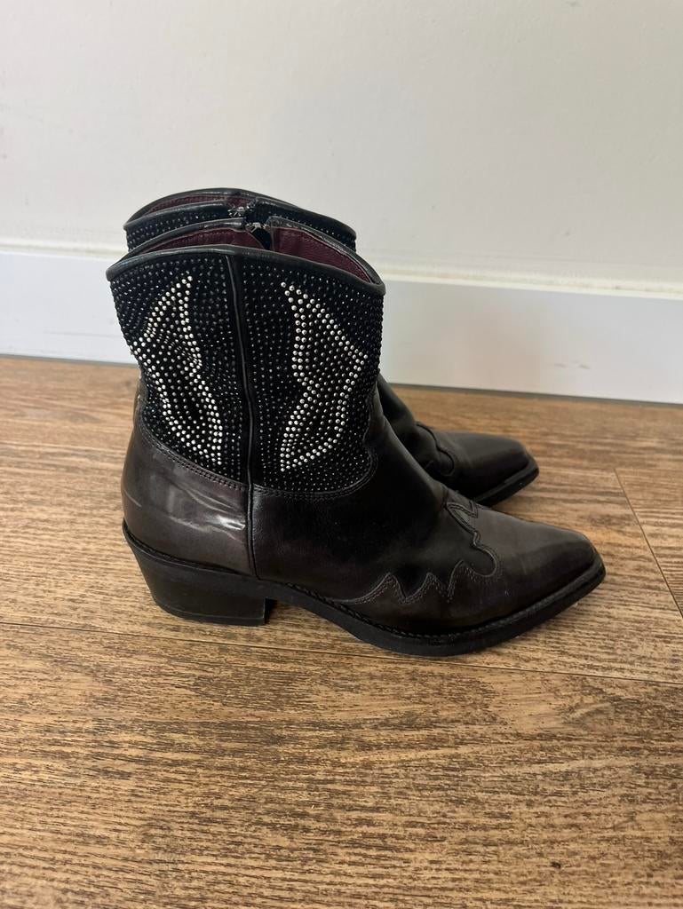 Lavorazione Artigiana cowboy laarzen maat 36 studs zwart, Zwart, Lage of Enkellaarzen, Ophalen of Verzenden, Zo goed als nieuw