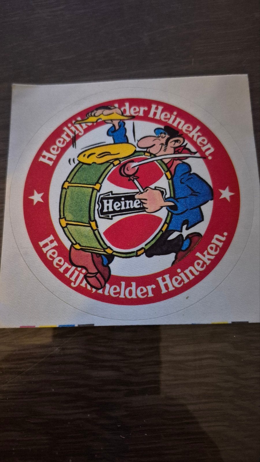 Vintage Heineken Sticker - Heerlijk, Helder Heineken, Ophalen of Verzenden, Zo goed als nieuw, Merk