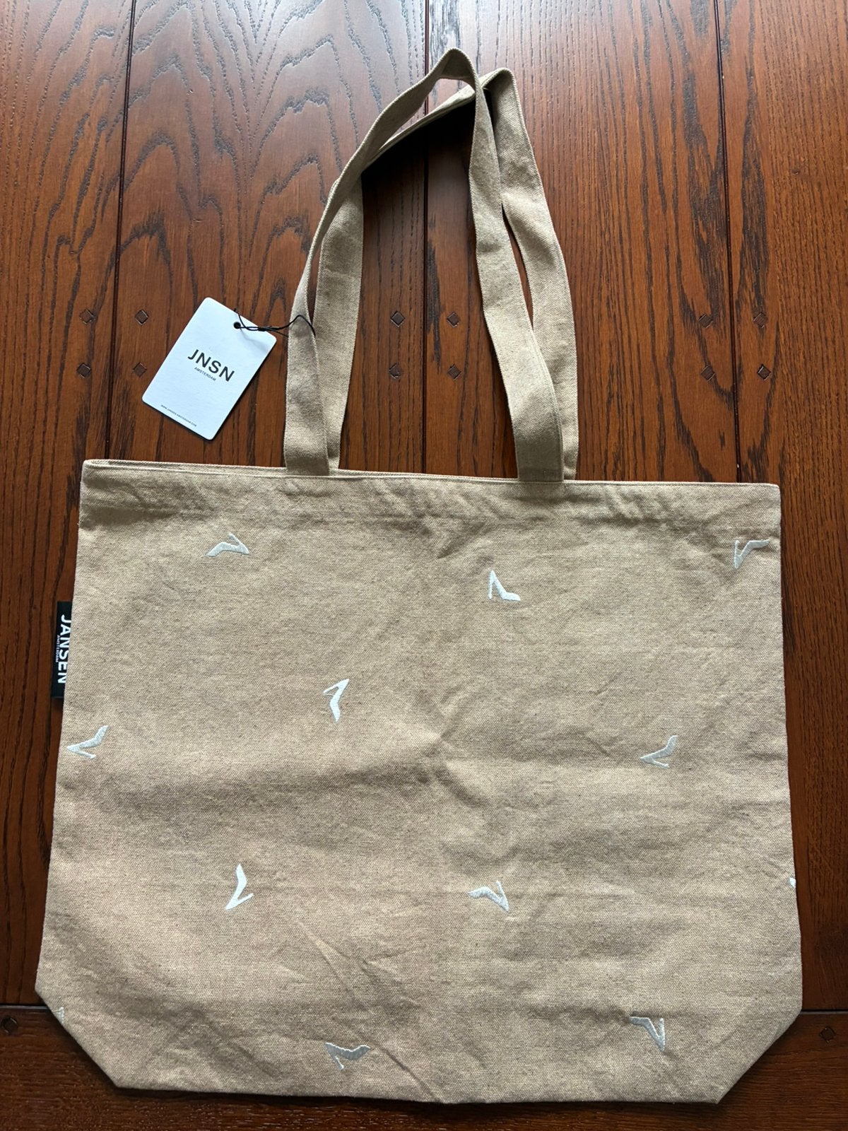 Jansen canvas tas strandtas shopper nieuw met kaartje, Ophalen of Verzenden, Nieuw, Beige, Shopper