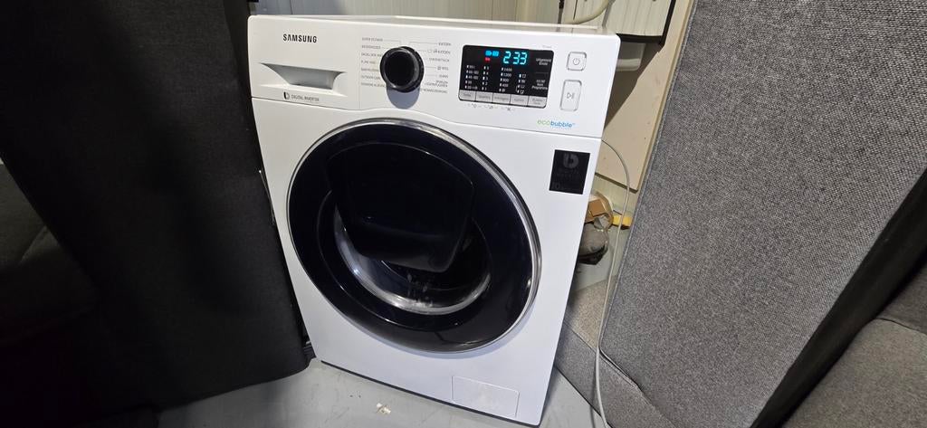 Samsung ecobuble met AddWash systeem, 8 tot 10 kg, Ophalen, Zo goed als nieuw, 85 tot 90 cm