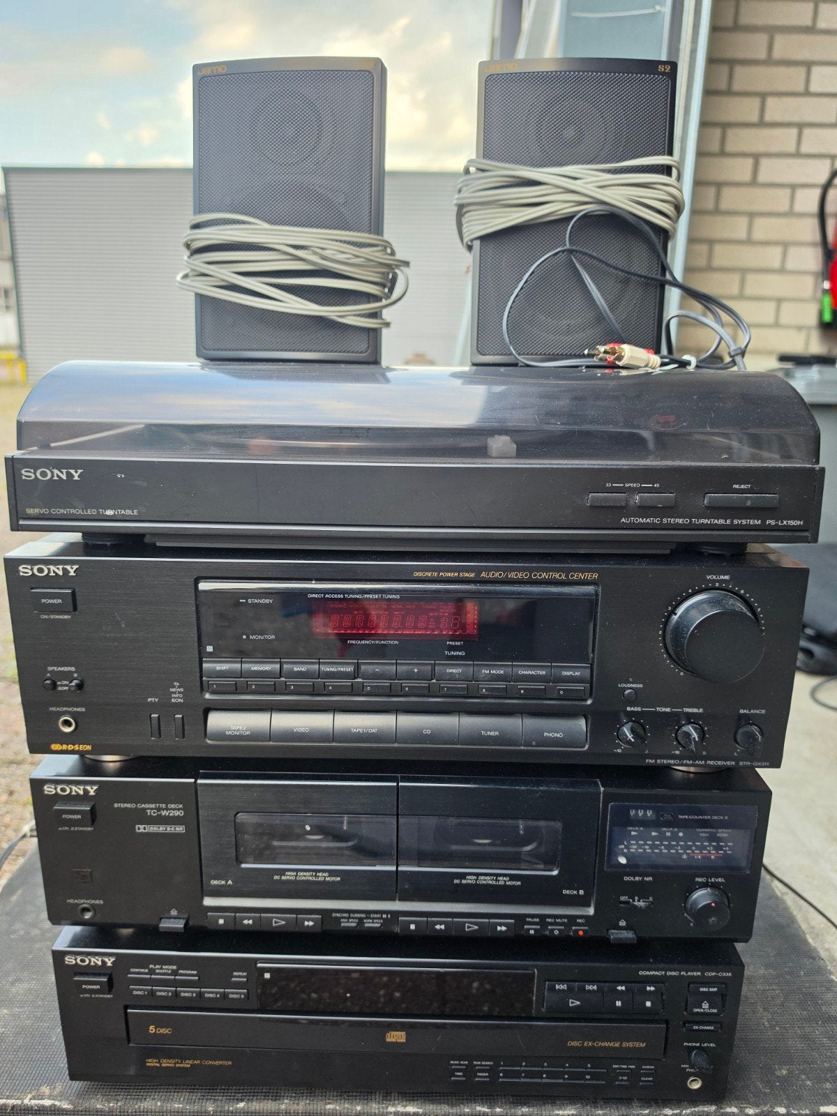 Sony Stereo Set met Jamo Speakers en Subwoofer, Ophalen, Gebruikt, Cassettedeck, Sony