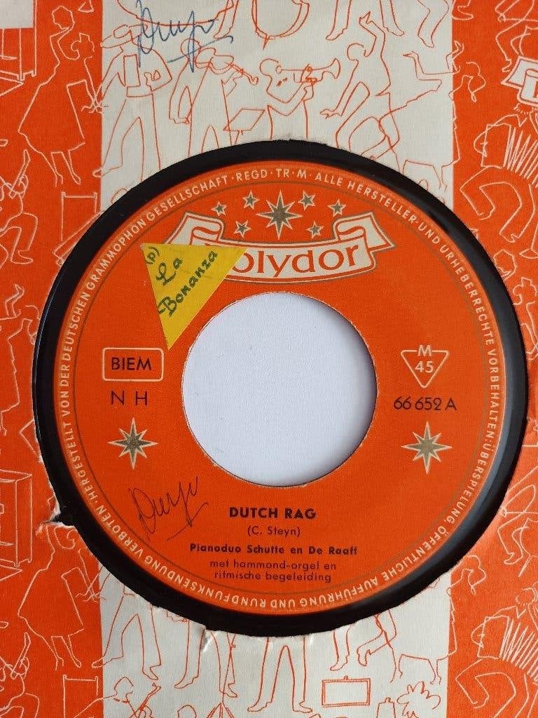 Schutte & De Raaf - Dutch Rag  (Polydor 66 652), Cd's en Dvd's, 7 inch, Ophalen of Verzenden, Zo goed als nieuw, Overige typen