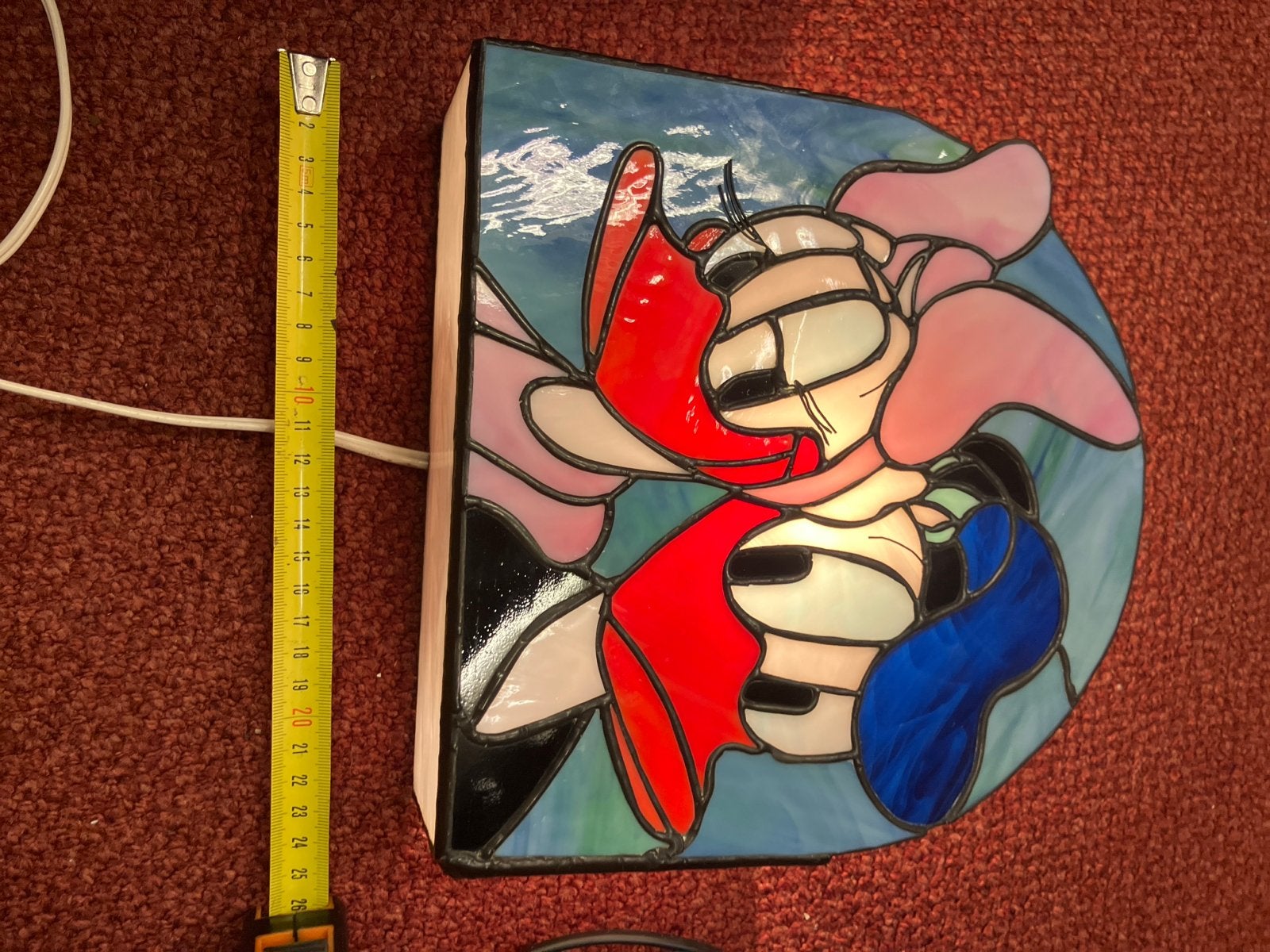 Glas in lood lamp Donald Duck en Katrien - Jaren '70, Ophalen