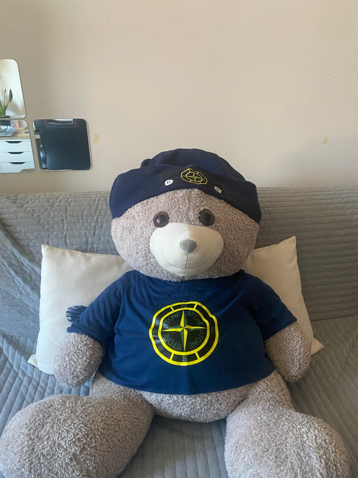 Grote knuffelbeer met Stone Island kleding, Ophalen, Overige merken, Overige karakters, Beer