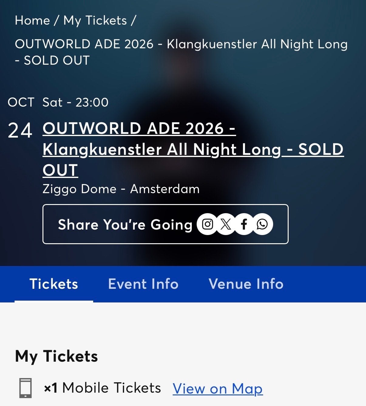 4 tickets te koop voor Outworld @ Ziggo Dome ADE 2026, Tickets en Kaartjes, Evenementen en Festivals, Drie personen of meer