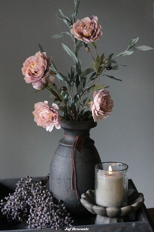 Boeket 'Soft Pink' / zijdebloemen compleet, Www.jufbrocante.nl, Www.jufbrocante.nl, Nieuw, Ophalen of Verzenden