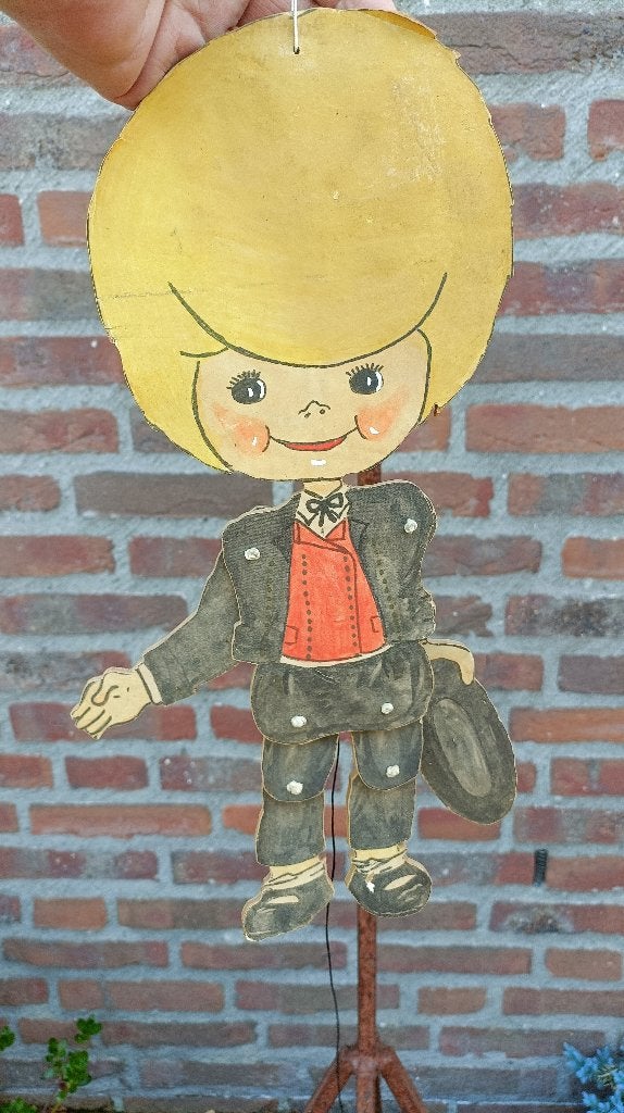 Vintage trekpopje jumping jack van Mertens Kunst 1960/70, Ophalen of Verzenden, Gebruikt