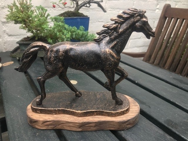 gietijzeren beeld, galopperend paard, Ophalen of Verzenden, Zoogdier, Beeld, Metaal