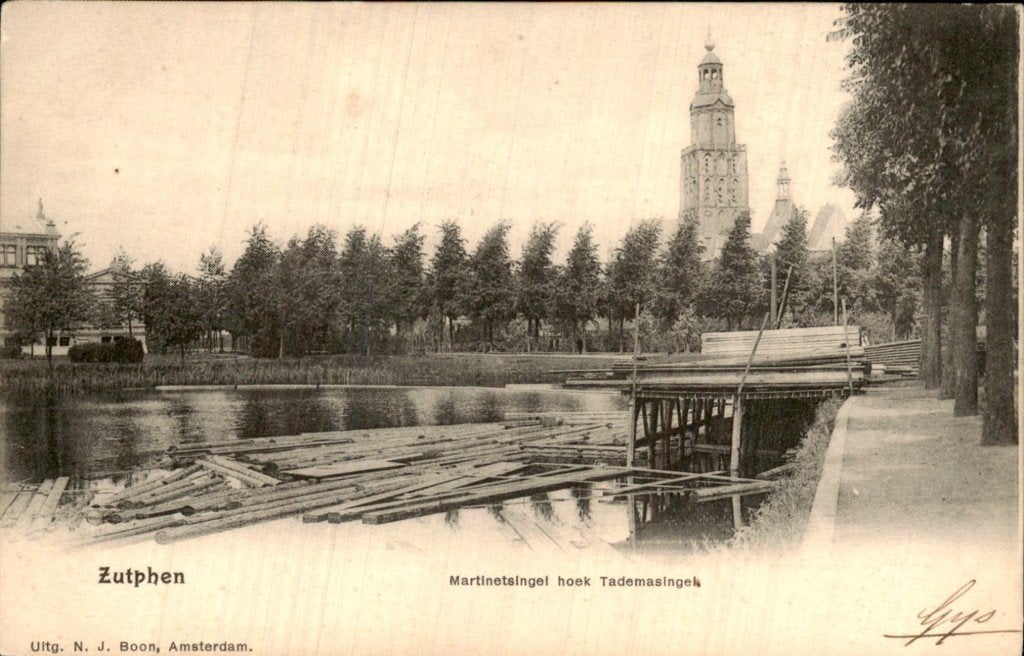 Zutphen - Martinetssingel - hoek Tademasingel, Ophalen of Verzenden, Voor 1920, Ongelopen, Gelderland