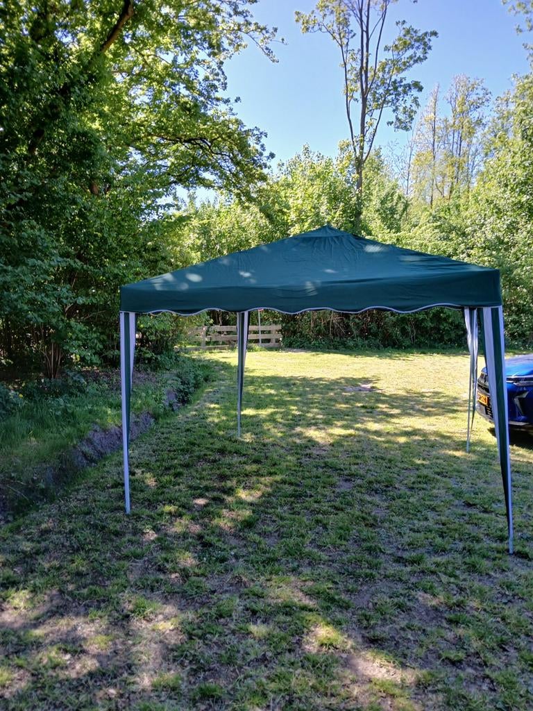 Partytent 3 x3 mtr, stevig canvas doek, 1 x gebruikt., Tuin en Terras, Ophalen, Zo goed als nieuw, Minder dan 5 meter