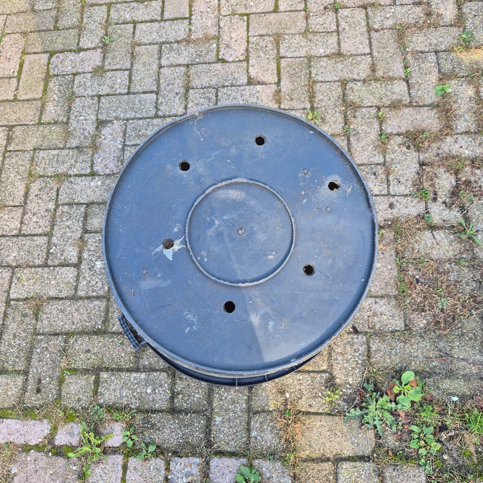 Grote zwarte plantenbak met handvatten, Kunststof, Gebruikt, Rond, Ophalen of Verzenden