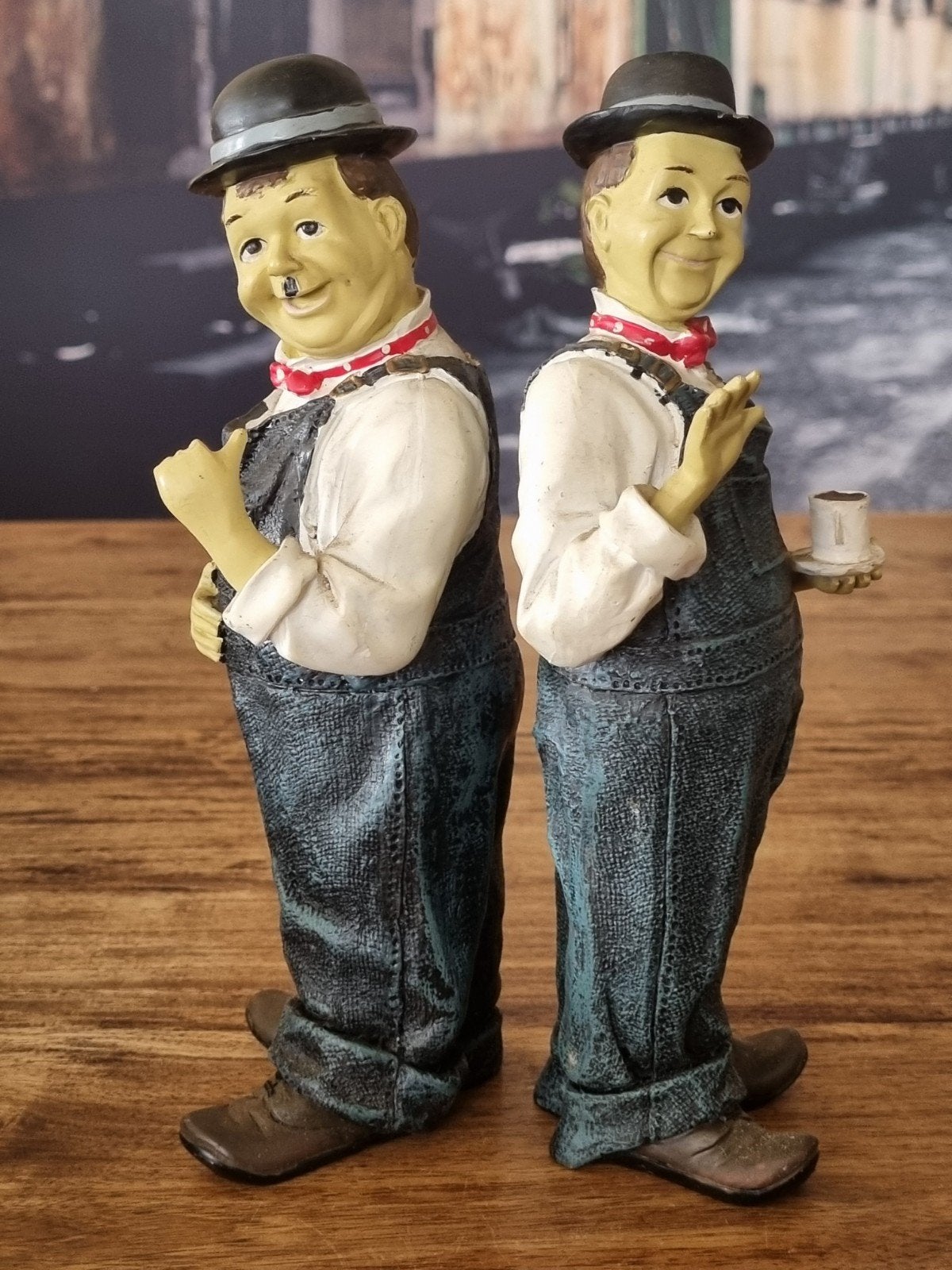 Beeldjes Laurel & Hardy 21 cm - Vintage Decoratie, Ophalen of Verzenden, Zo goed als nieuw