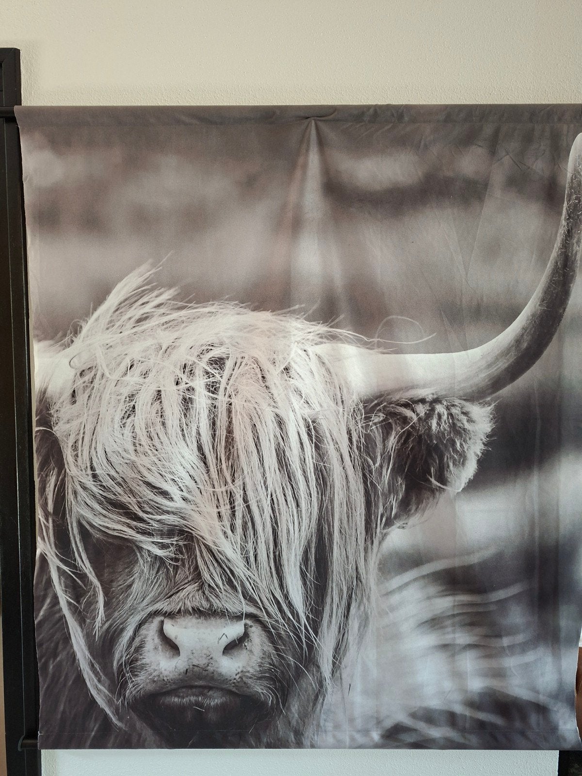 Stoffen wandkleed met Schotse Hooglander - 120x140 cm, Ophalen of Verzenden, Nieuw, Meerkleurig, Textiel
