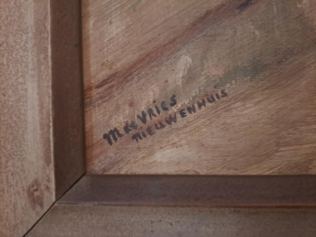 Oud schilderij van M. de Vries Nieuwenhuis, Antiek en Kunst, Ophalen of Verzenden