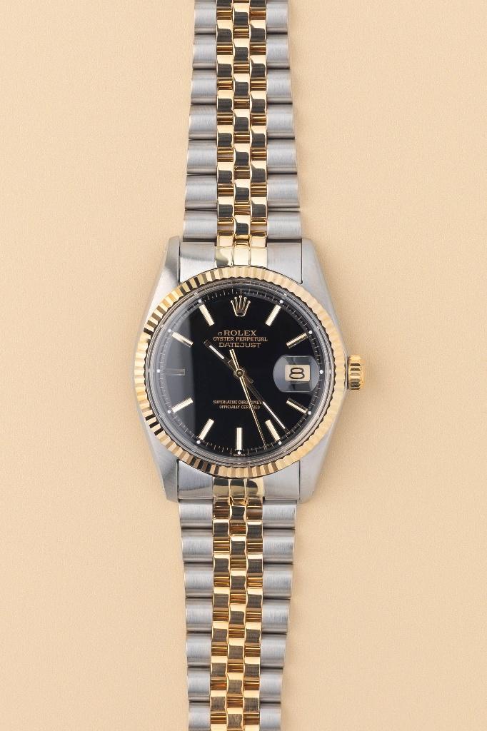 Rolex Datejust 1601/3 black, Ophalen, Staal, Polshorloge, Zo goed als nieuw