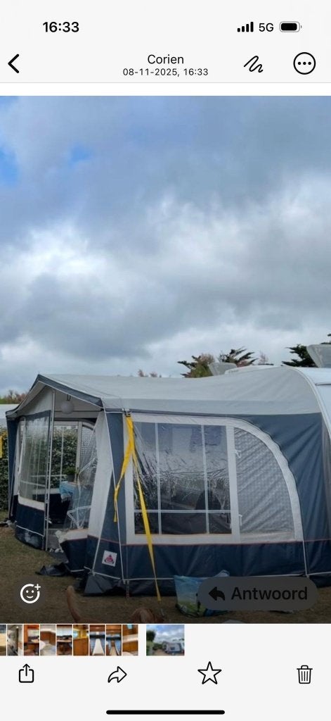 TE KOOP grote voortent maat 13  en 1 voorluifel  2 zijwanden, Caravans en Kamperen, Tenten, Ophalen, Gebruikt, Tot en met 4
