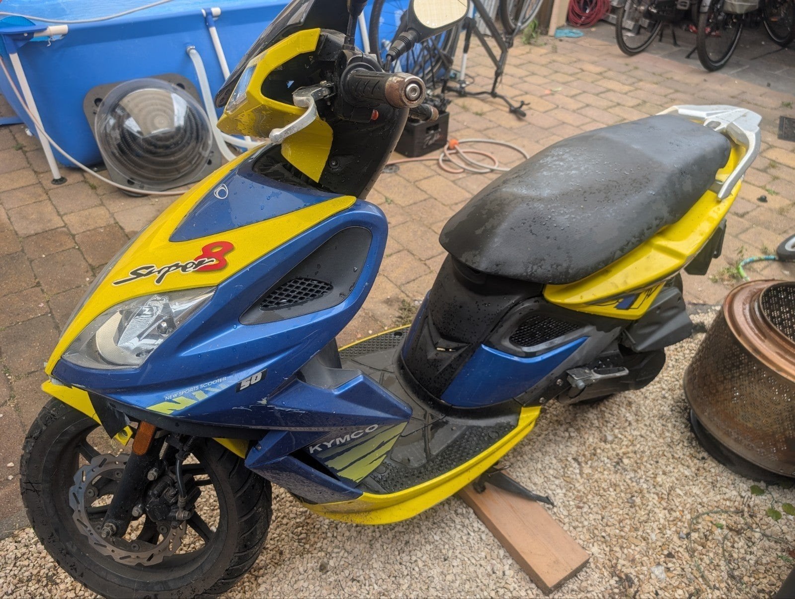 Kymco Super 8 Scooter - Geel/Blauw, Ophalen, Gebruikt, Benzine, Super 8