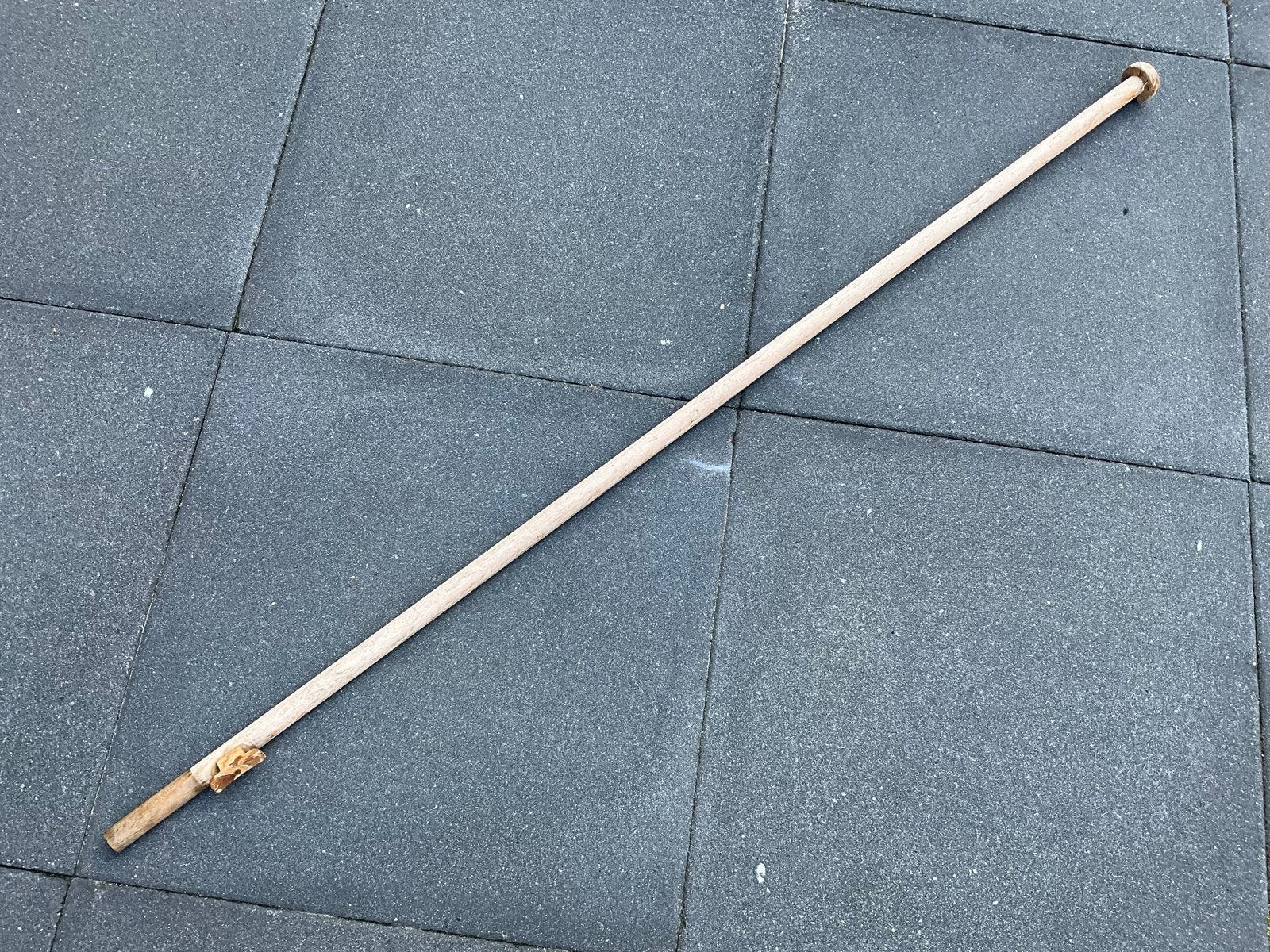 Vlaggestok teak lengte 150 cm., Ophalen, Gebruikt