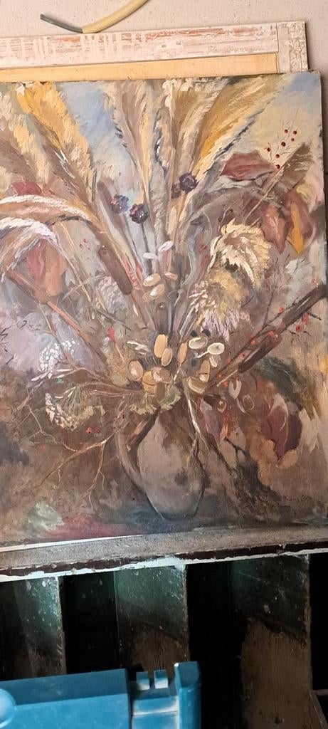Groot bloemstuk in vaas gesigneerd Frans Cox, Ophalen of Verzenden