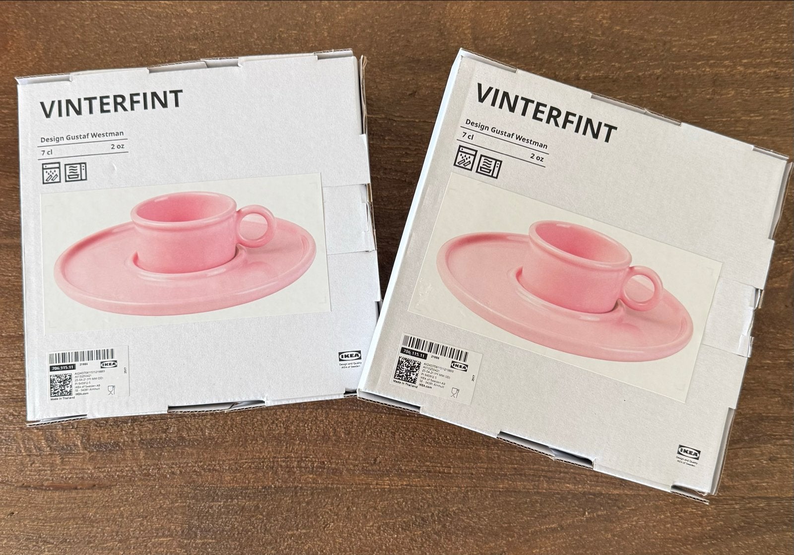 IKEA VINTERFINT Kop en schotel roze - 2 stuks, IKEA of Sweden AB, Keramiek, IKEA, Ophalen of Verzenden