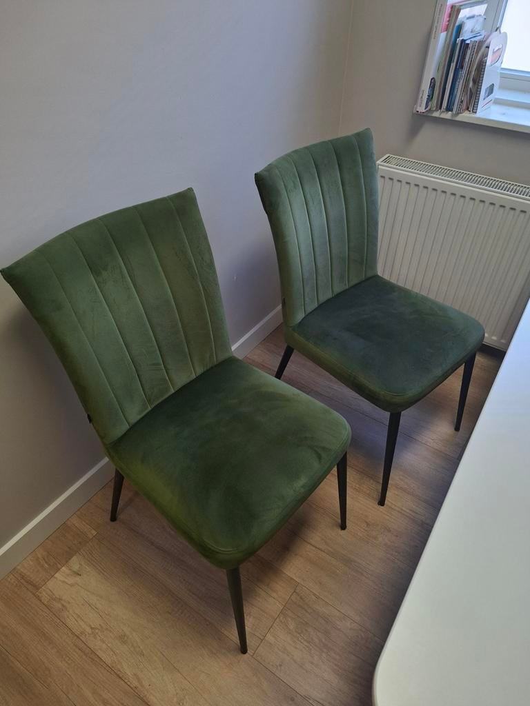 Goossens eetkamerstoel velvet groen, Huis en Inrichting, Ophalen, Gebruikt, Twee, Overige kleuren