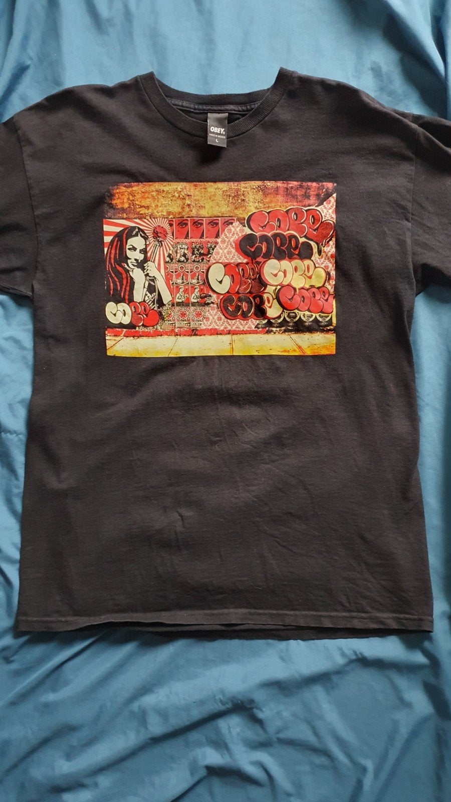 obey print shirt, Ophalen of Verzenden, Zwart