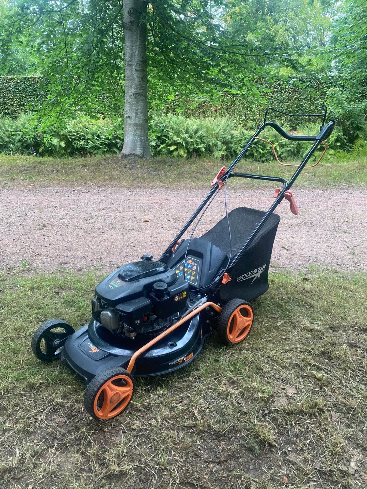 Woodstar motormaaier 150cc, Tuin en Terras, Ophalen, Cirkelmaaier, Gebruikt, Opvangbak