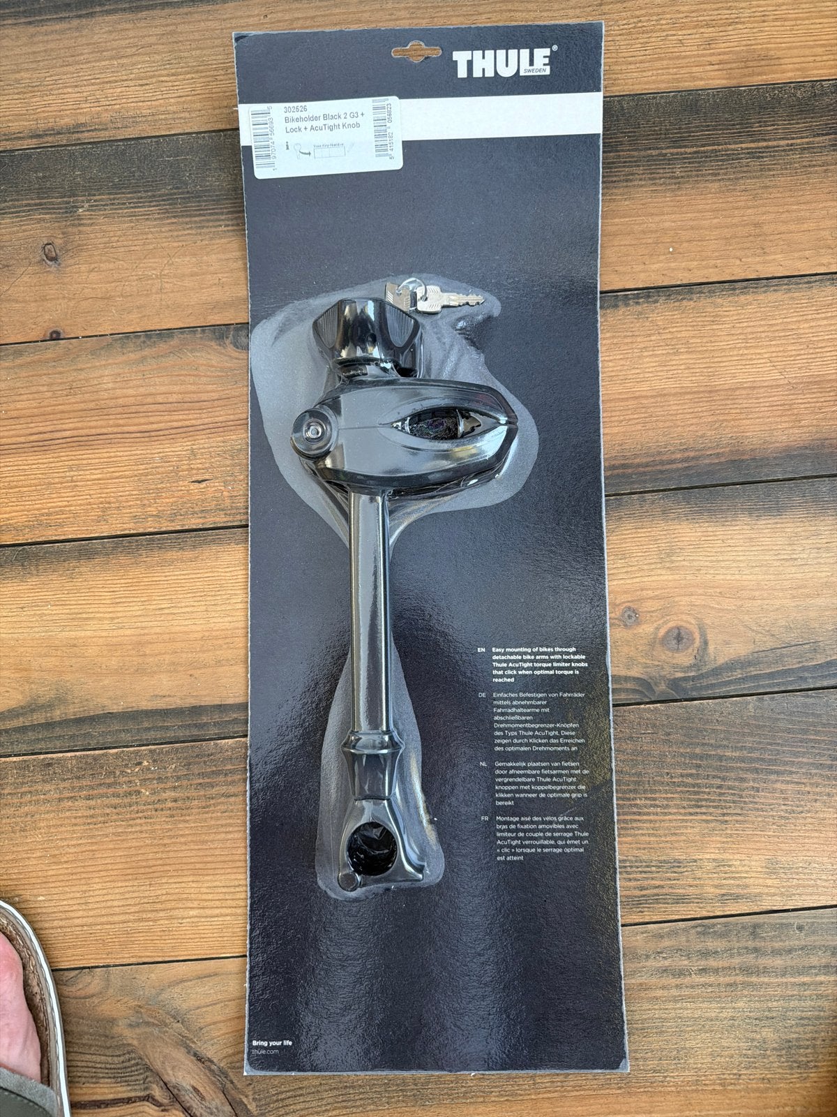 Thule Bikeholder Black 2 G3 + Lock + AcuTight Knop, Ophalen of Verzenden, Nieuw
