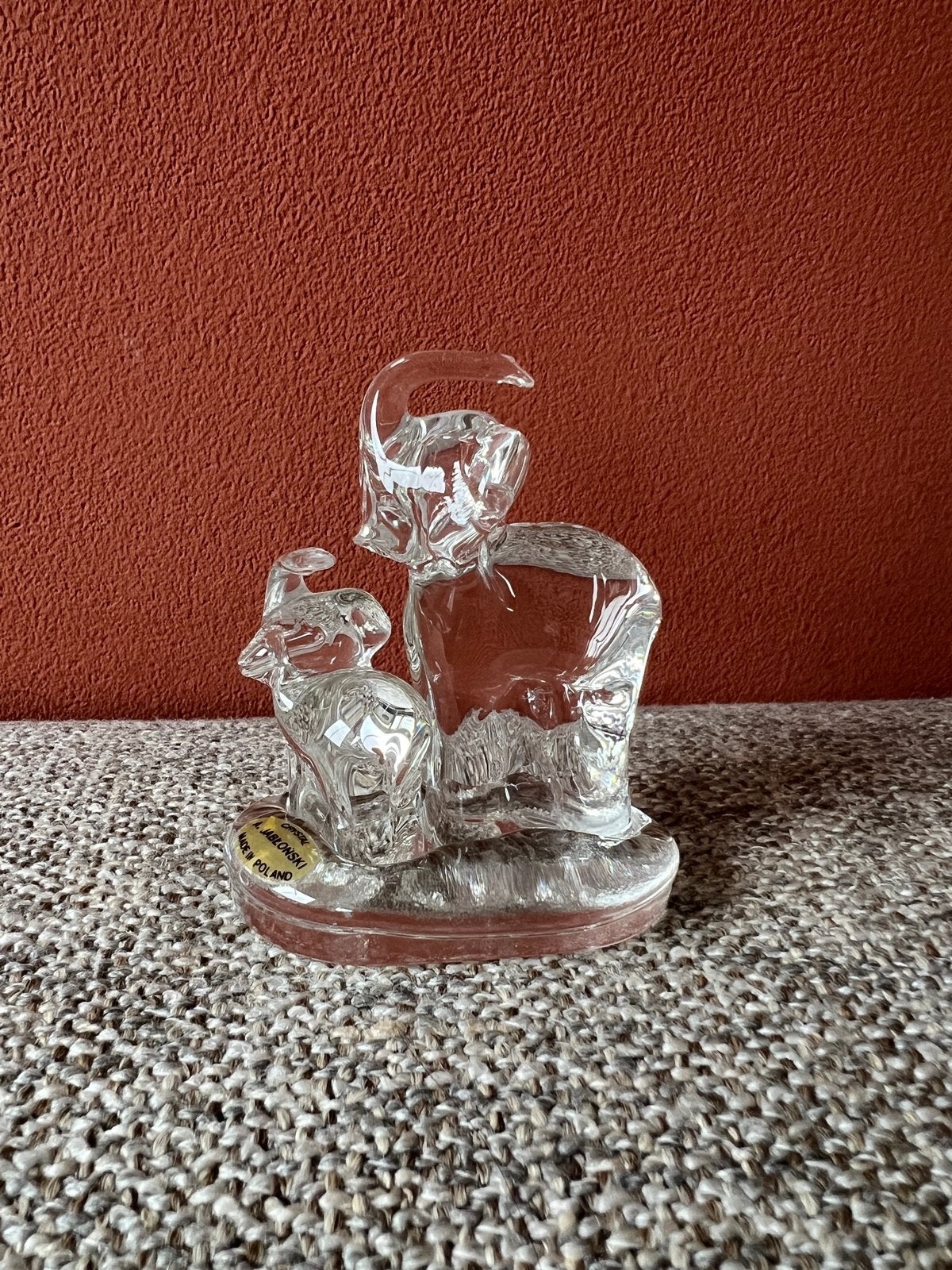 Adam Jabłoński Kristal Beeldje Olifant (Moeder & Kind), Ophalen of Verzenden