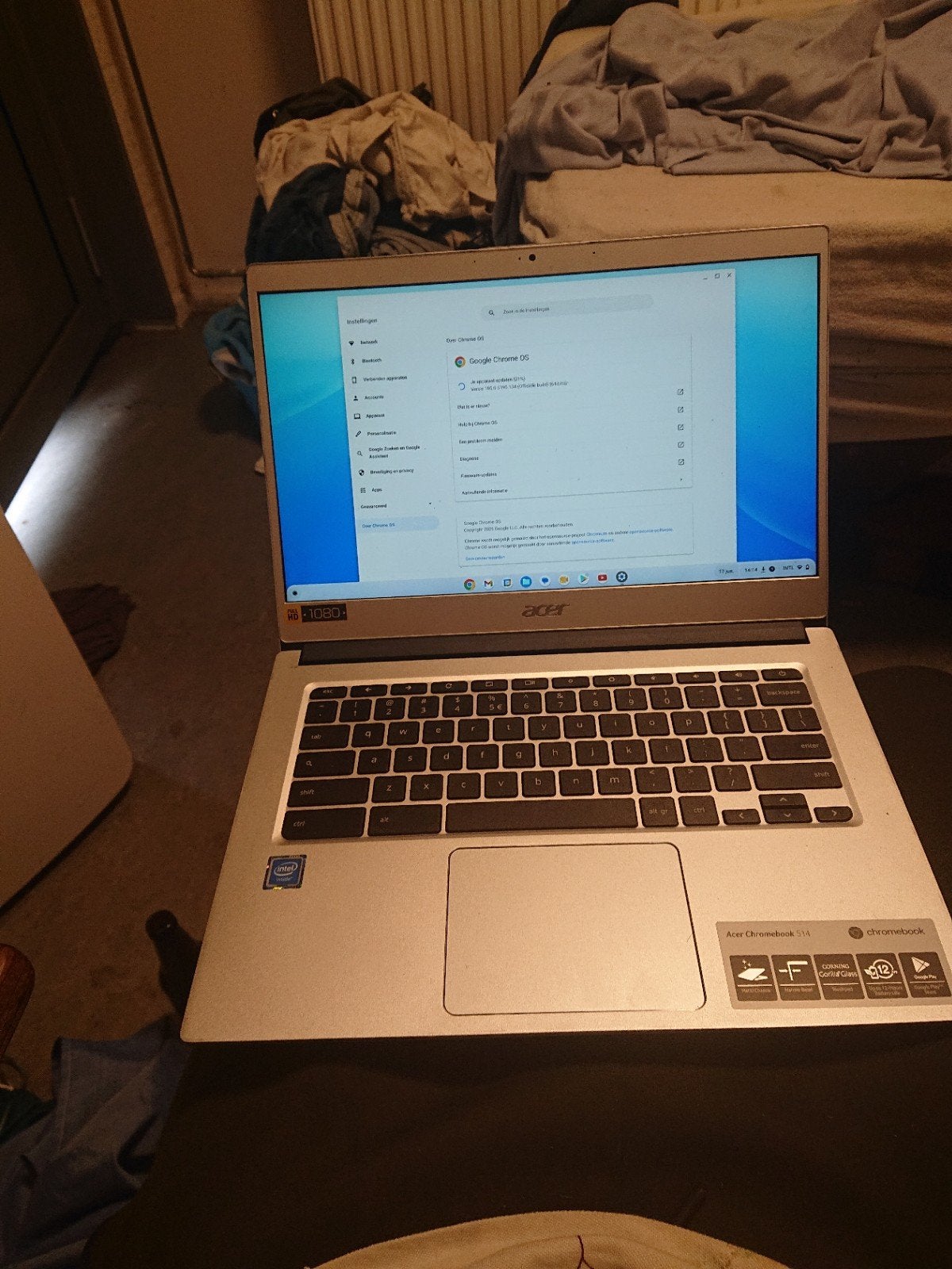 Acer Chromebook 14 - Zilver - Goede staat, 14 inch, Qwerty, Ophalen of Verzenden, 32 GB of minder
