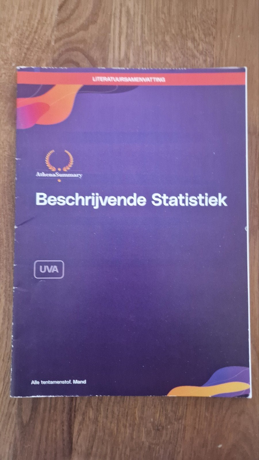AthenaSummary Beschrijvende Statistiek UVA, Boeken, AthenaSummary, Ophalen of Verzenden, Gamma, WO